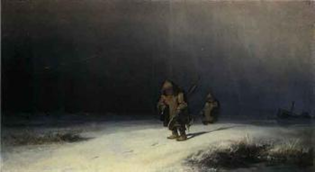 Two Laplanders in winter by Carl Spitzweg