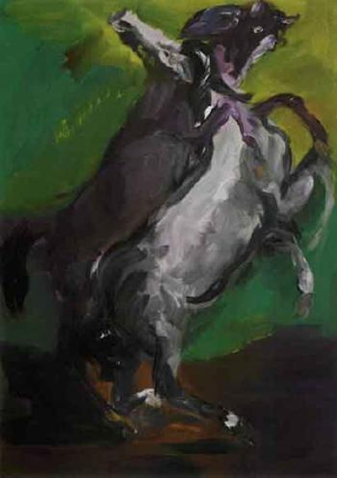 2 horses - Delacroix by Rainer Fetting