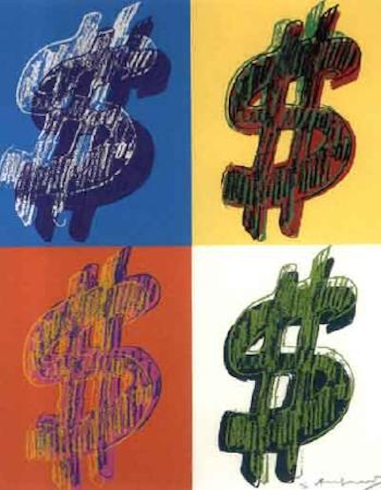 Dollar - quadrant by Andy Warhol