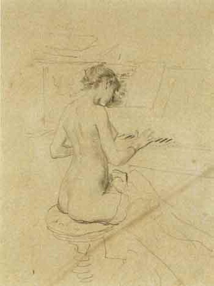 Young woman playing piano by Giovanni Boldini