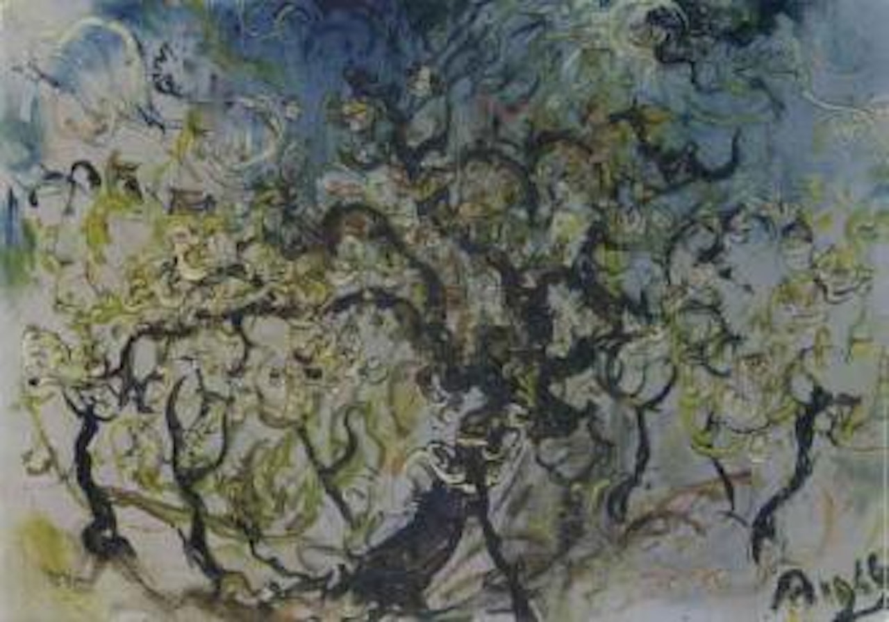 Lone cypress by Affandi