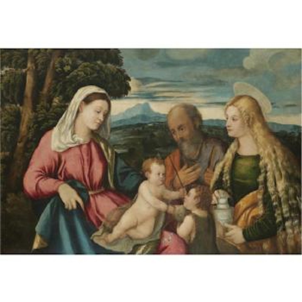 Holy family with Infant Saint John the Baptist and Mary Magdalene by Jacopo Palma il Giovane