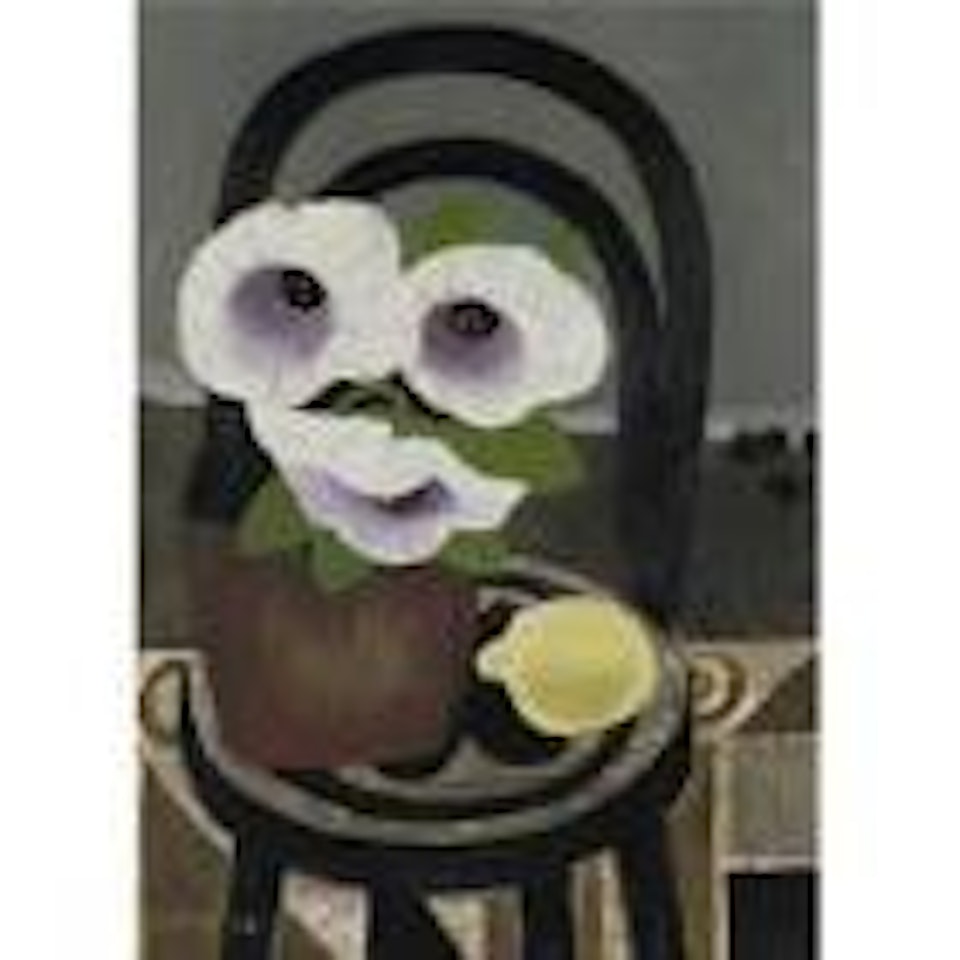 Still life of flowers and lemon by Mary Fedden