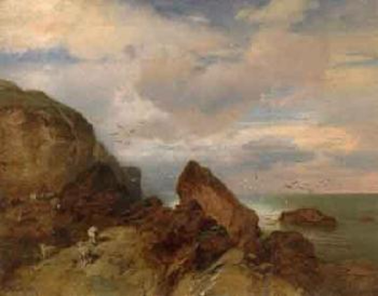 Coastal scene with sheep by Charles Hoguet