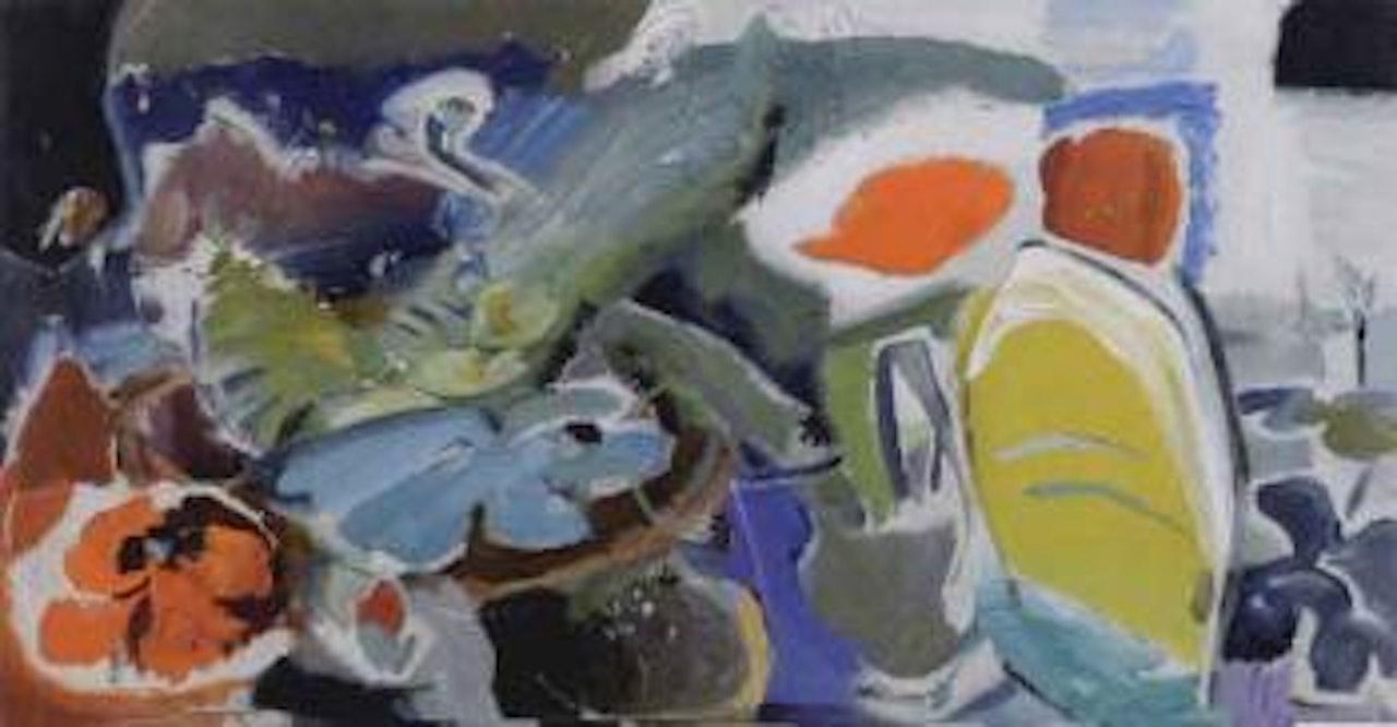 Poppies with yellow under by Ivon Hitchens