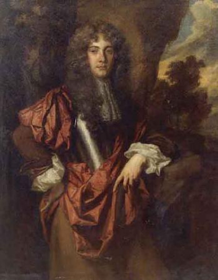 Portrait of a gentleman in a breastplate, landscape beyond by Sir Peter Lely