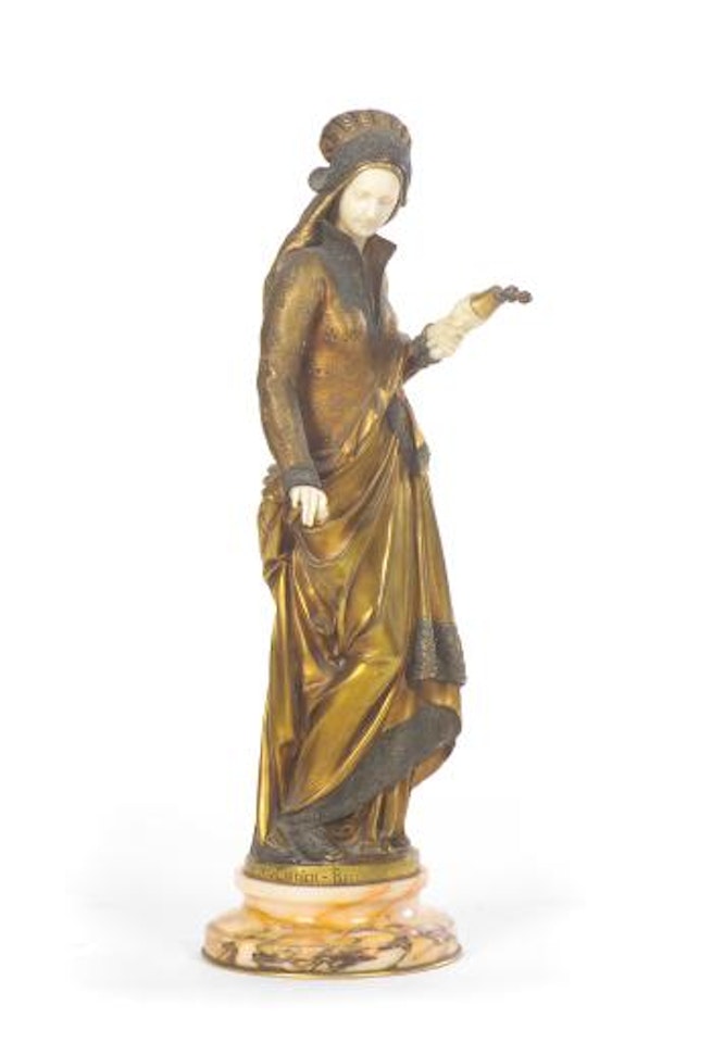 Figure of a woman in medieval costume by Albert-Ernest Carrier-Belleuse