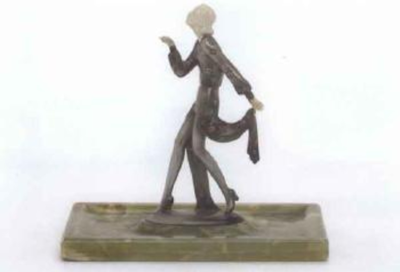 Figure of a dancer, in stylish dress by Josef Lorenzl
