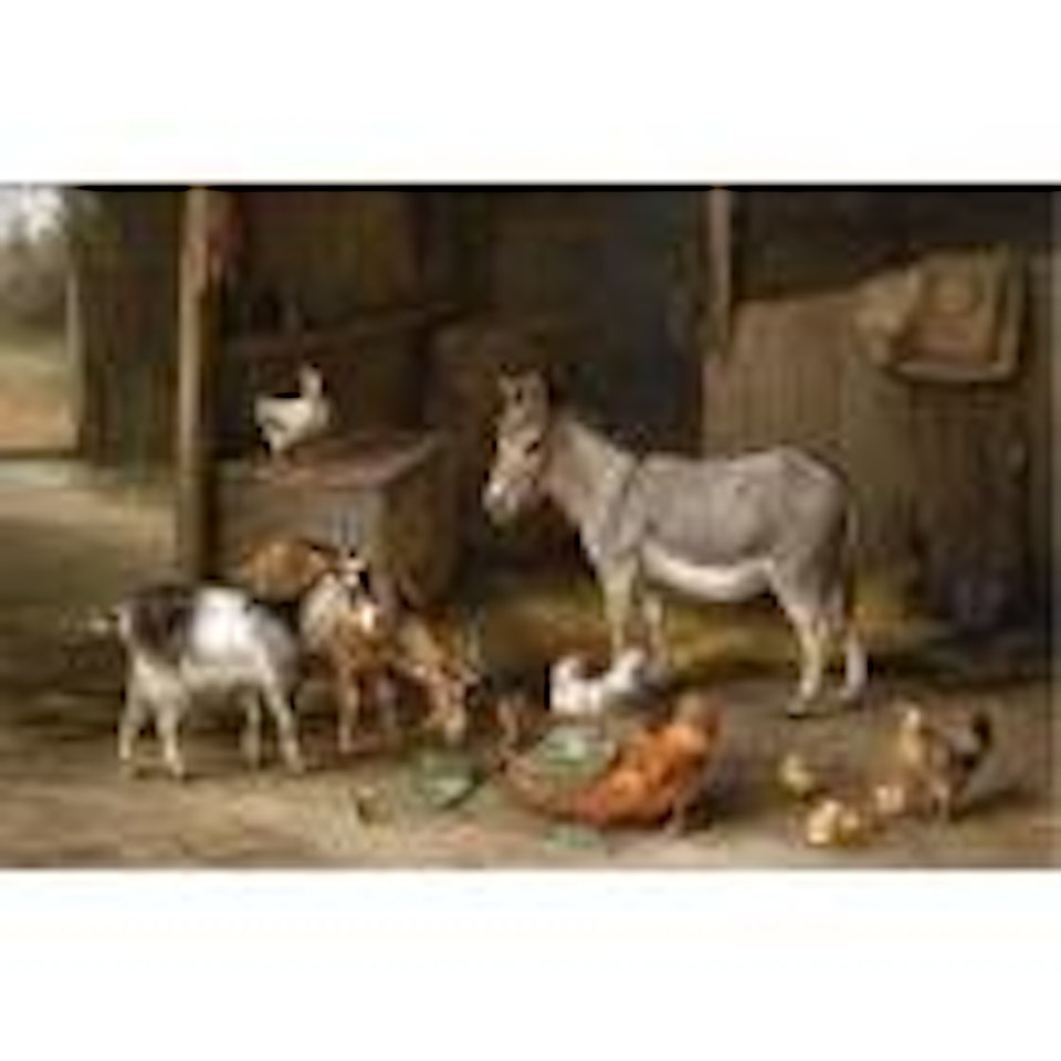 Feeding time in the farmyard by Edgar Hunt