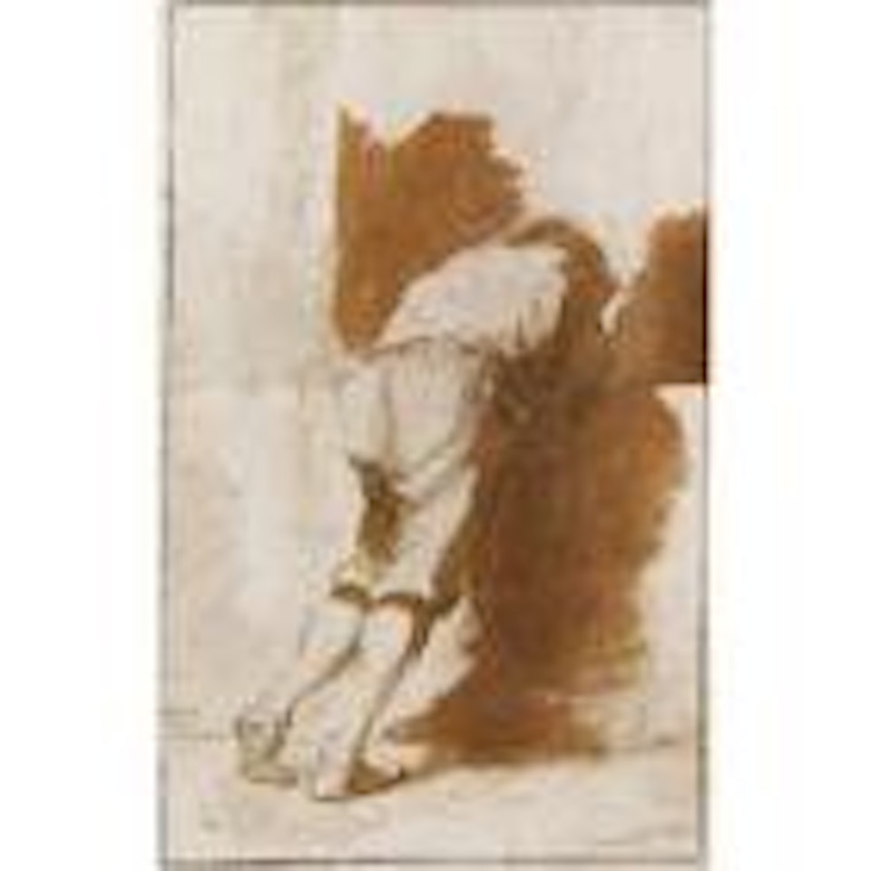 Study of a young man leaning on a wall by Salvator Rosa