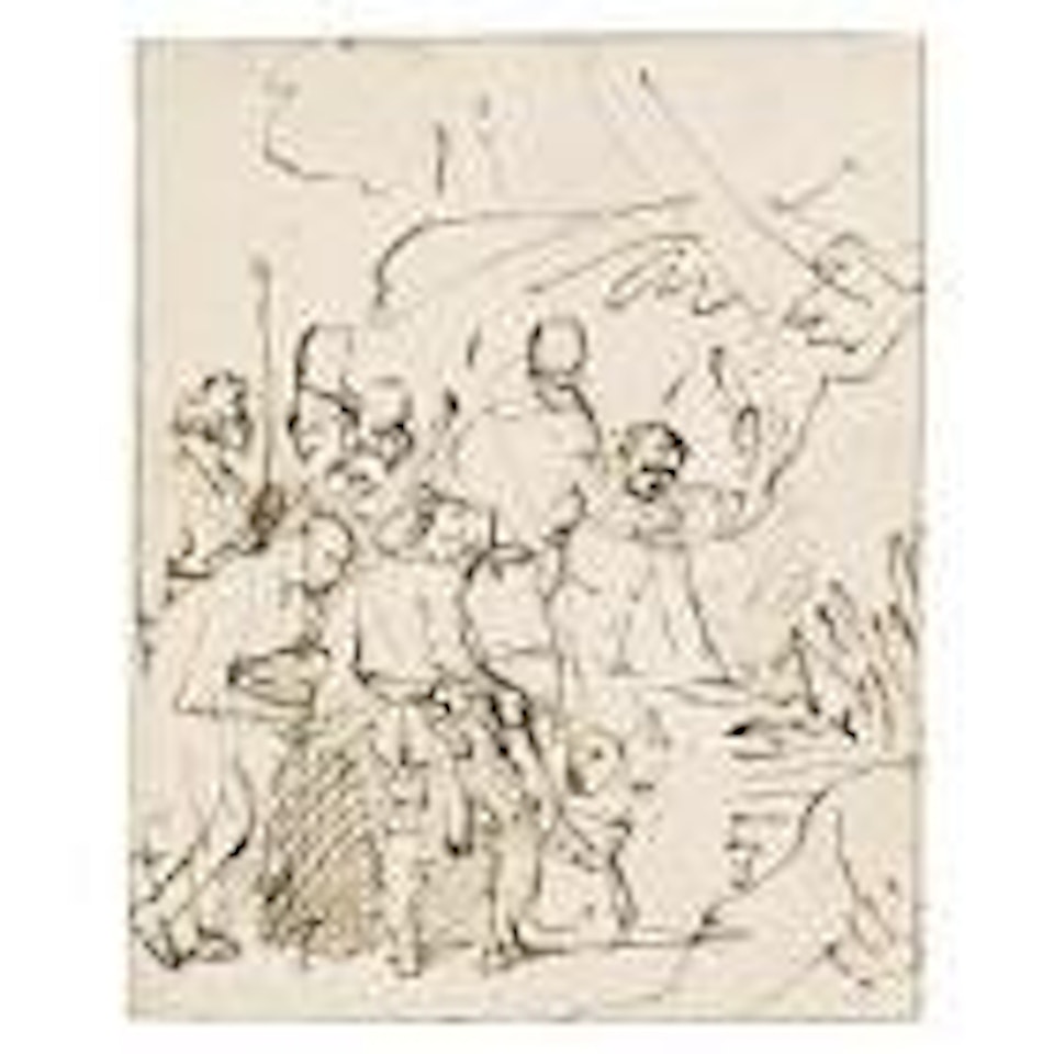 Joseph lifted from the well by his brothers by Attributed to Rembrandt Harmensz van Rijn