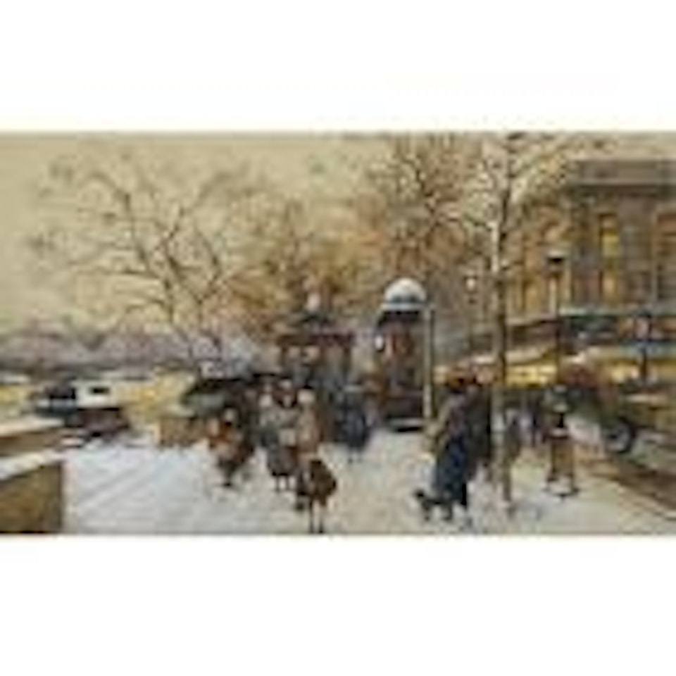 Le quai de la Megisserie a Paris by Eugene Galien-Laloue