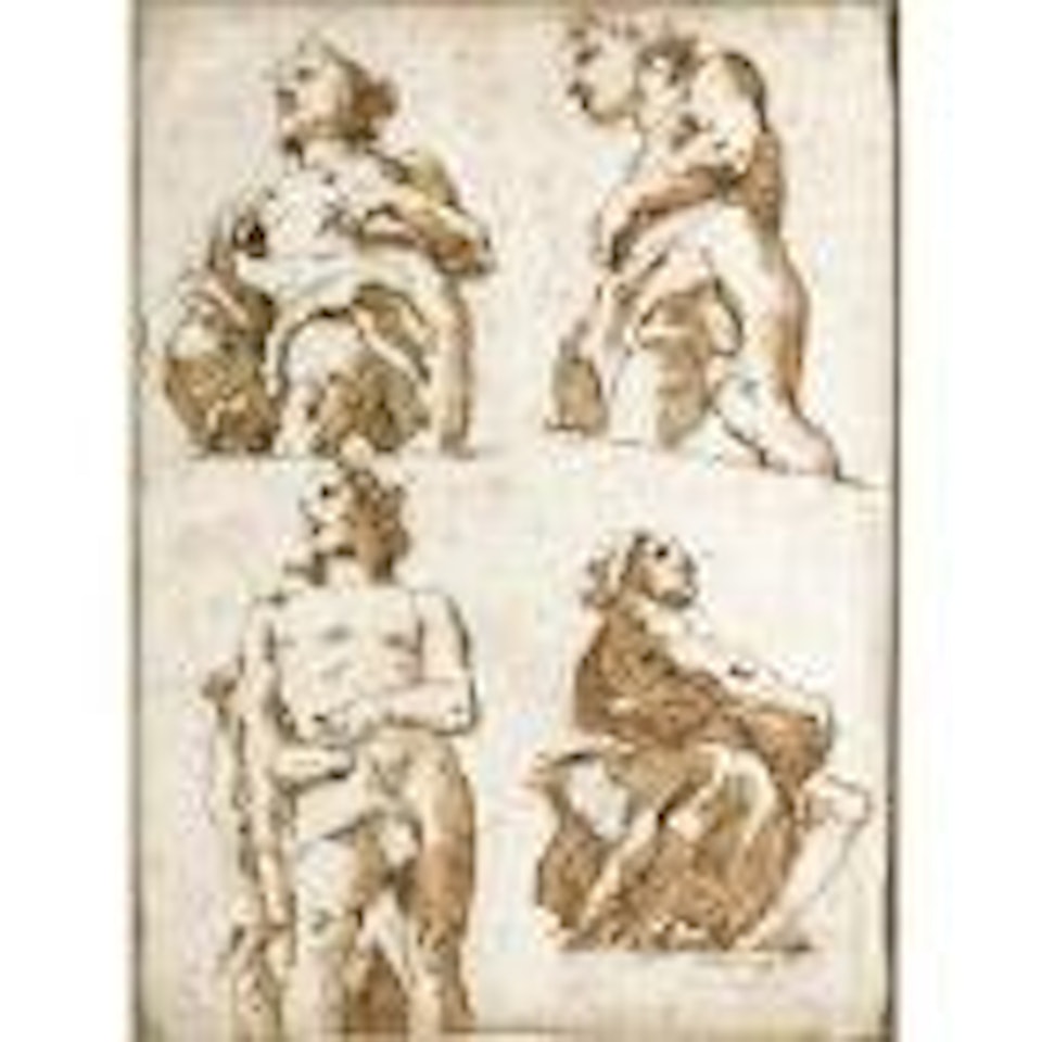 Four partially draped allegorical figures seen from below by Giovanni Battista Tiepolo