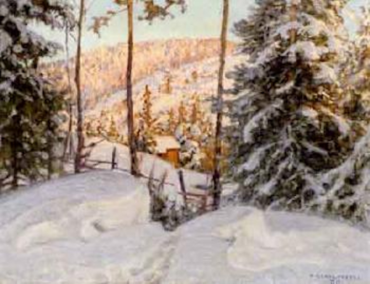 Winter evening, Filipstad's mining district by Anshelm Schultzberg