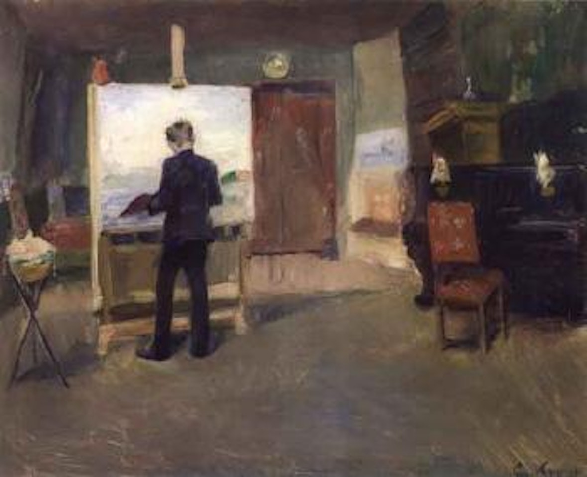 The artist Nils Hansteen in his studio by Christian Krohg