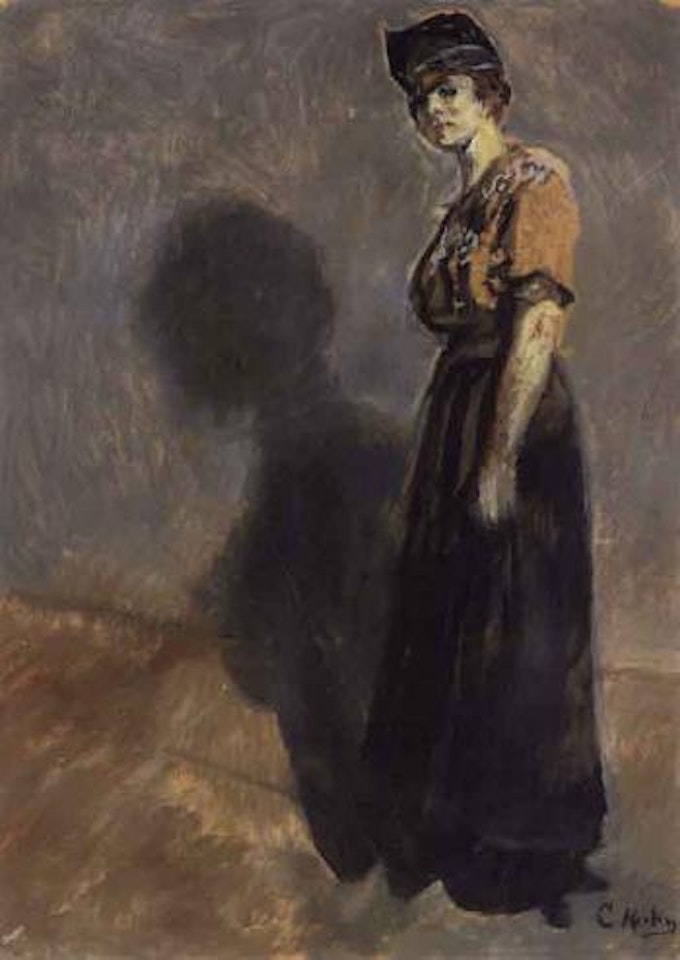 Lady wearing a hat aslant by Christian Krohg