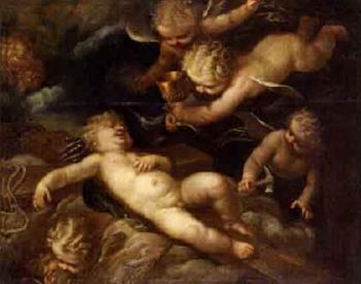 Baby Jesus with Suffering Symbols by Spanish School