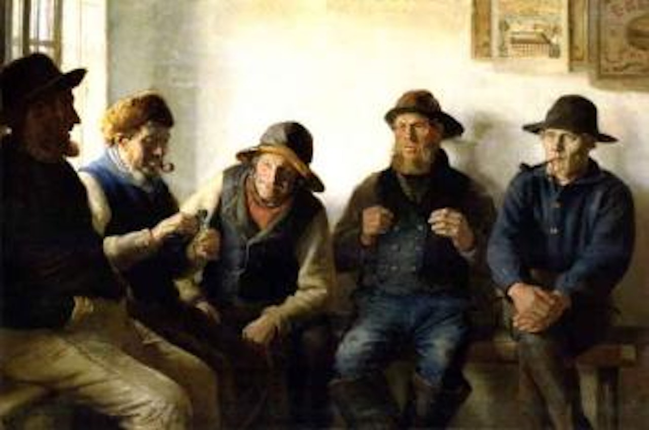 Visiting the shop in Skagen by Michael Ancher