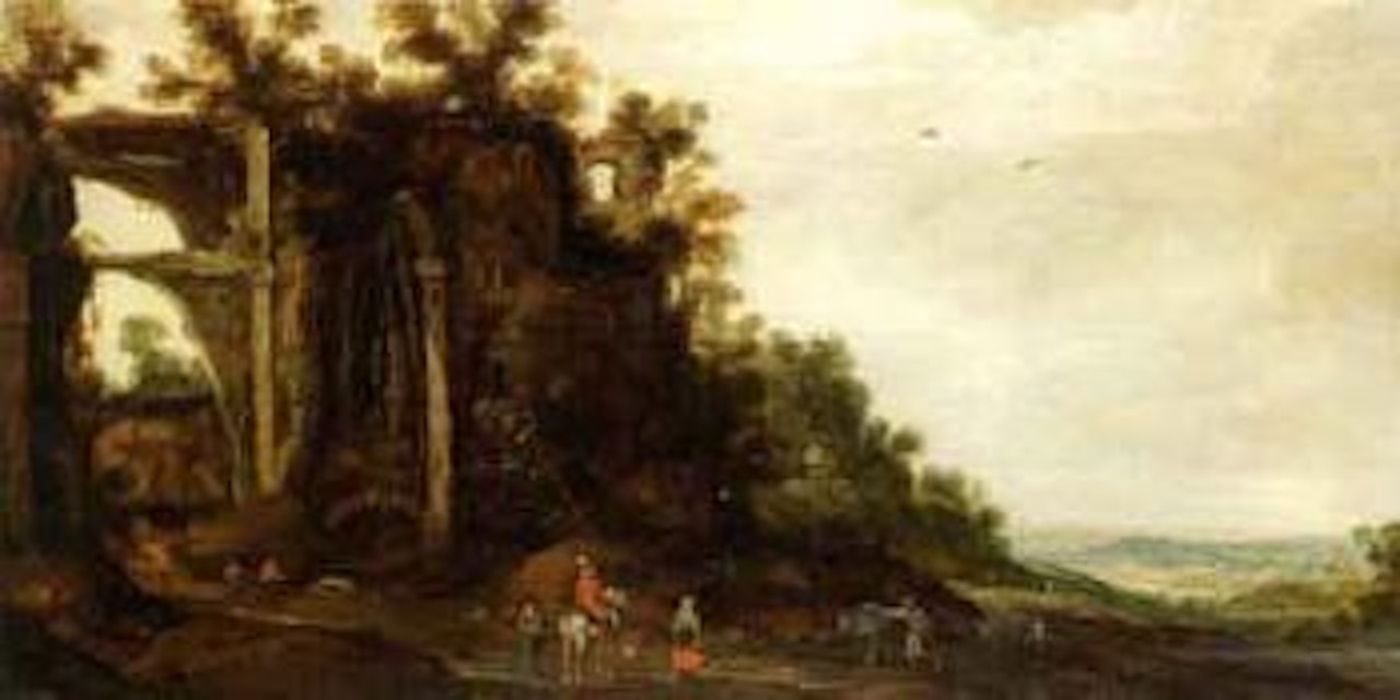 Ruin landscape with riders by Joos de Momper the Younger