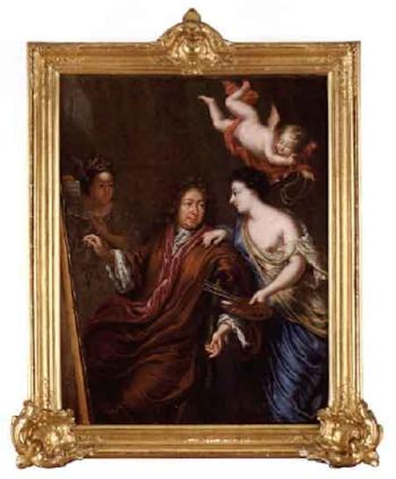 The artist surrounded by the painting and fantasy by David Klöcker von Ehrenstrahl