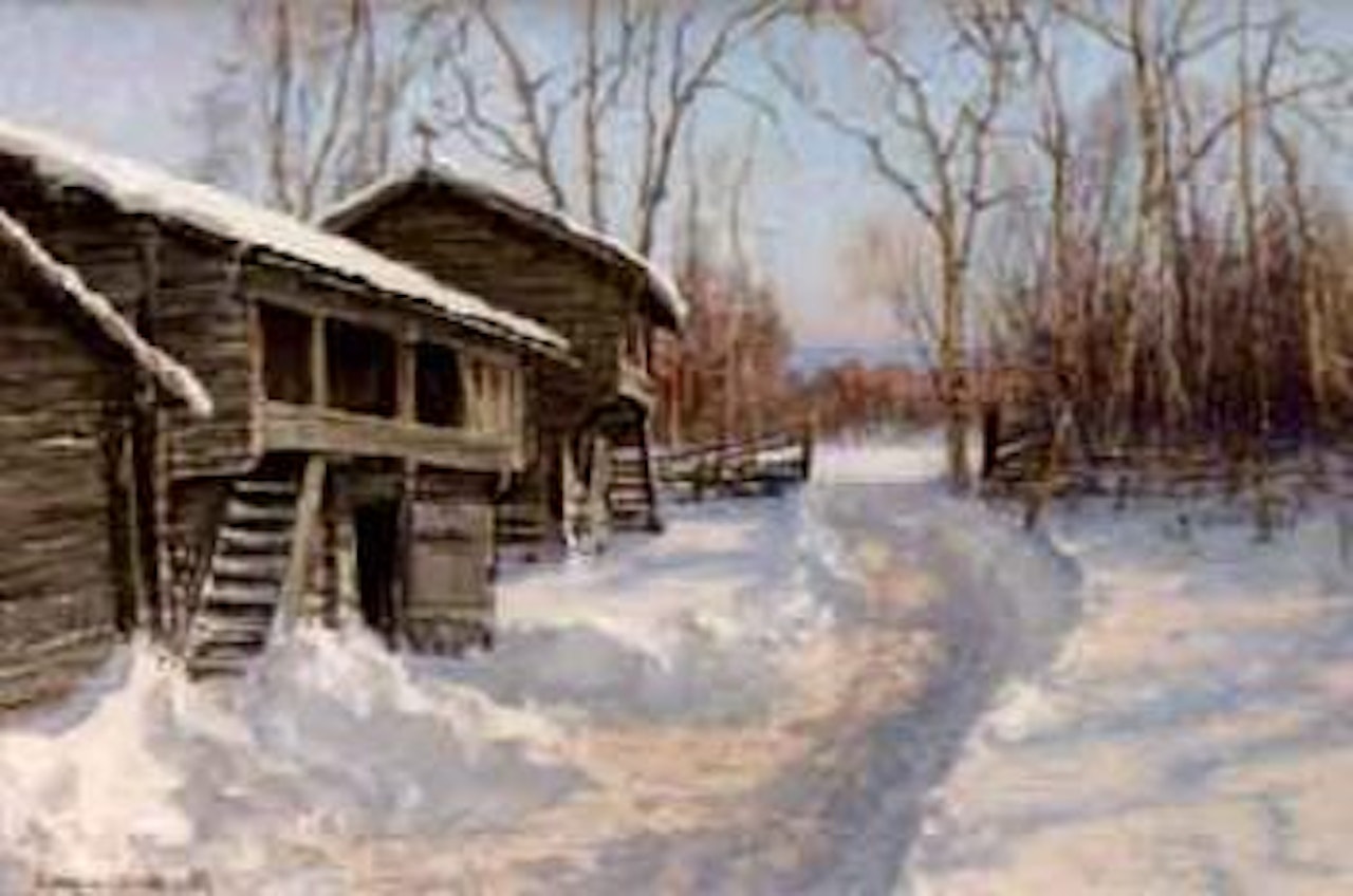 Harbren near Klenshyttan - winter landscape by Anshelm Schultzberg