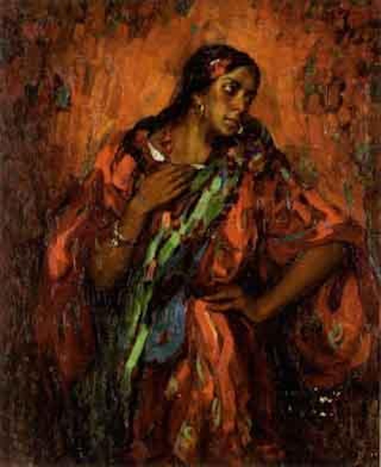 Woman wearing red outfit by Filip Malyavin