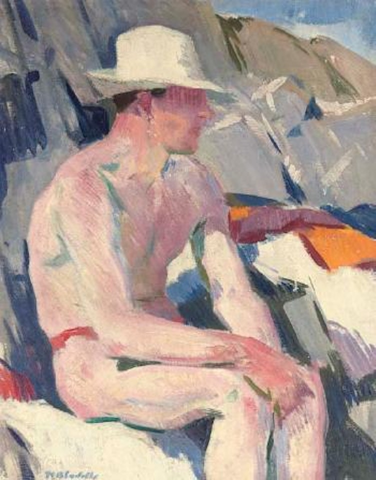 Bather in a white hat by Francis Campbell Boileau Cadell