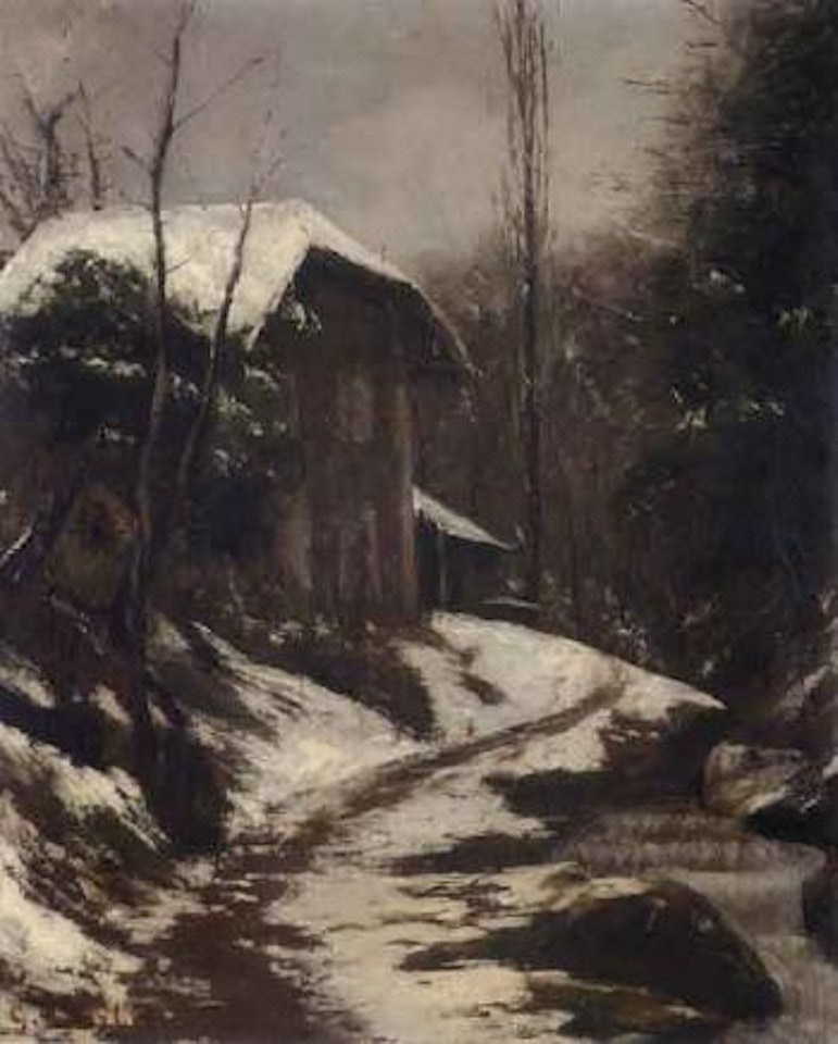 Sentier en foret sous la neige, Mont Noir a Mouthe by Gustave Courbet