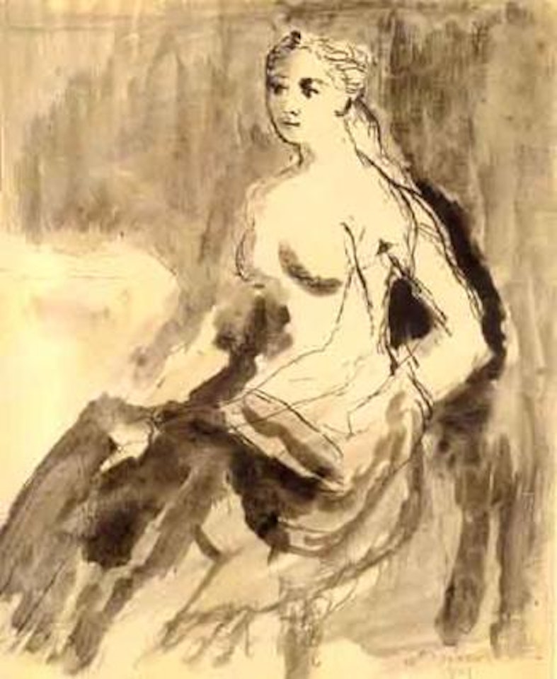 Jeune fille assise by Paul Delvaux