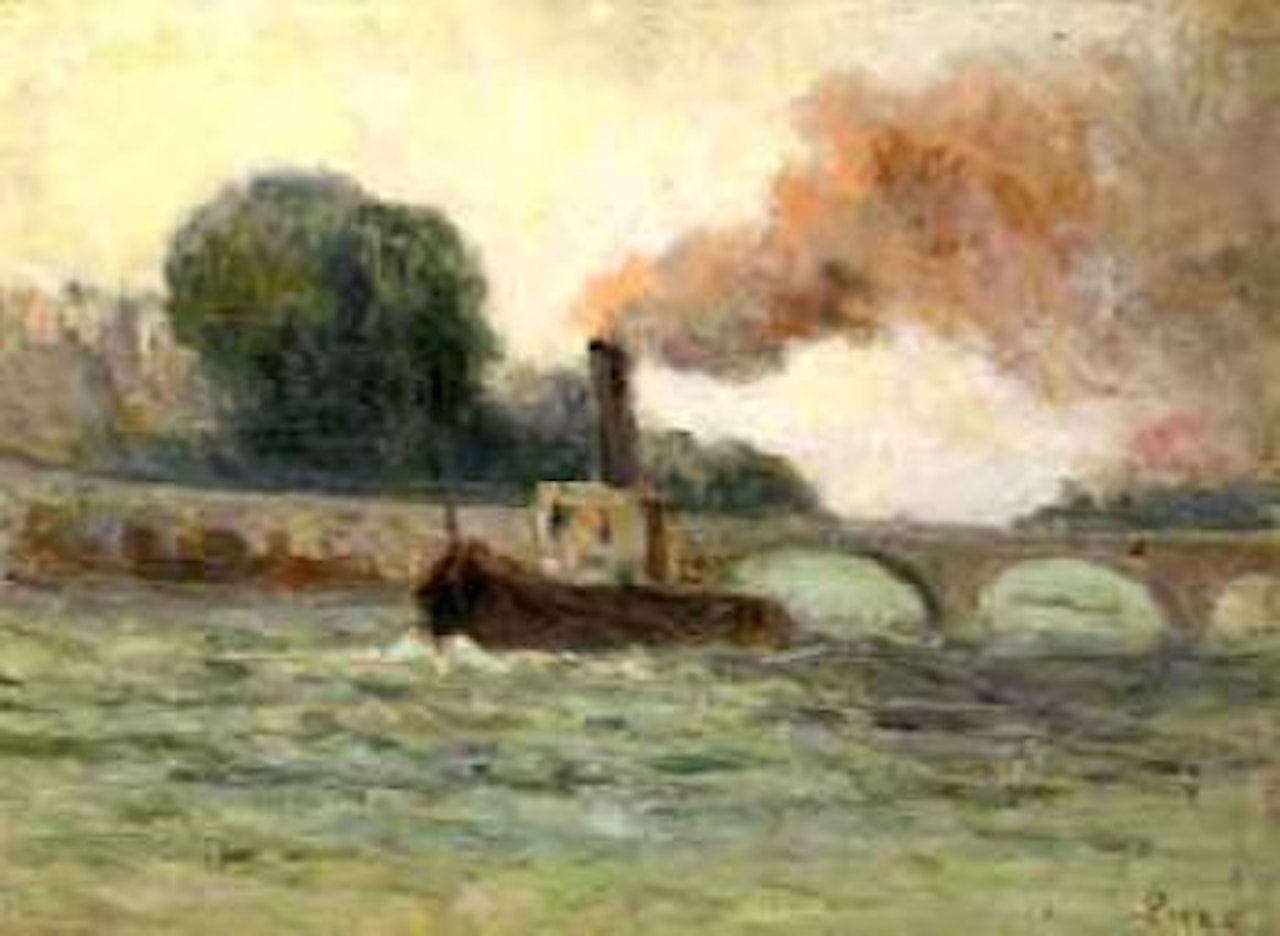 Paris, remorqueur sur la Seine by Maximilien Luce