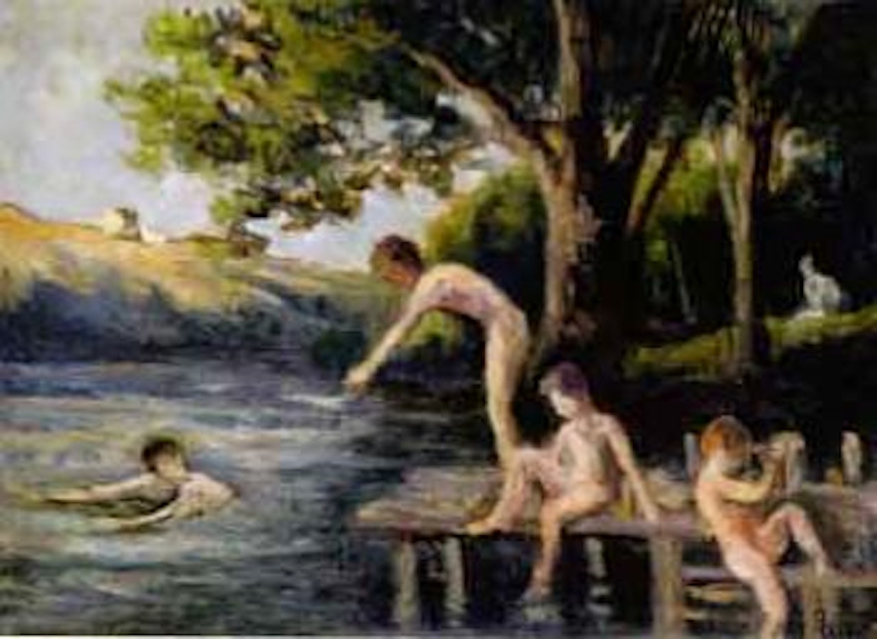 Rolleboise, la baignade des enfants by Maximilien Luce