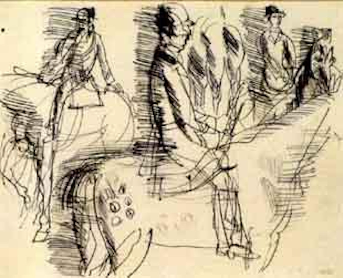 Trois cavaliers, etude by Raoul Dufy