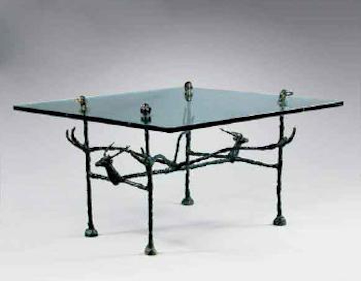 Table cerfs et chiens by Diego Giacometti