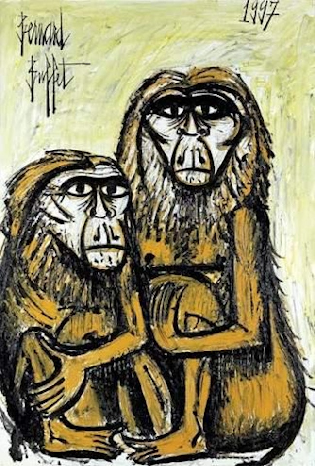Deux macaques by Bernard Buffet
