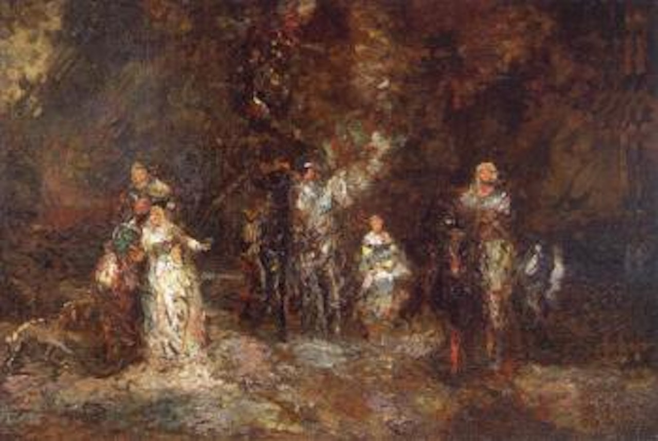 Scene de parc by Adolphe Monticelli