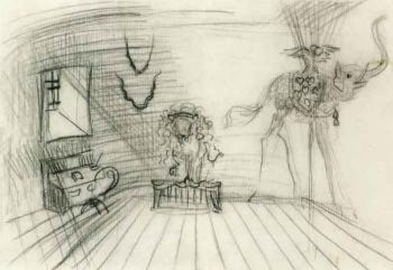 Etude pour les decors de 'as you like it' by Salvador Dali