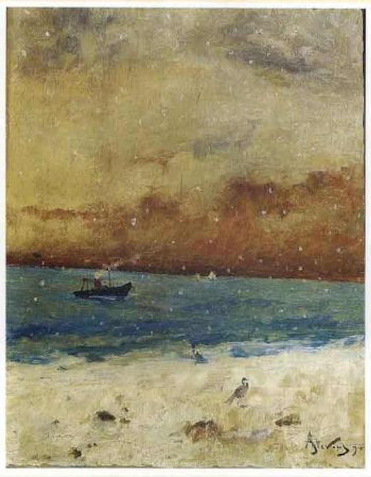 Vue de plage en hiver by Alfred Stevens