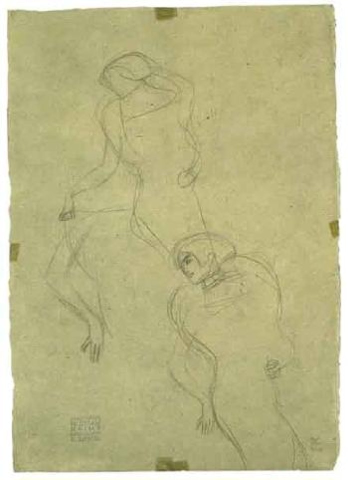 Portrait of a woman seated in an armchair by Gustav Klimt