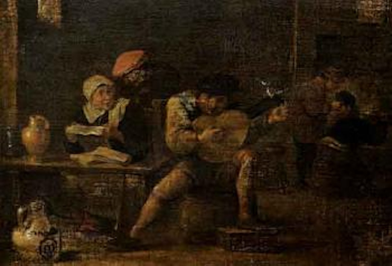 Musician at the bar by Egbert van Heemskerk III