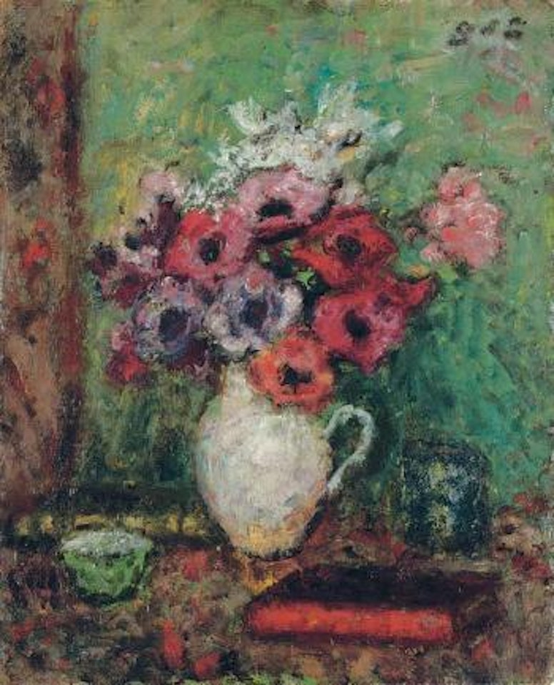 Anemones dans un pichet de faience by Georges d’Espagnat