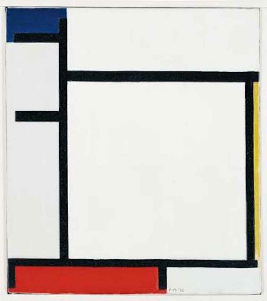 Composition with blue, yellow, red and gray by Piet Mondrian