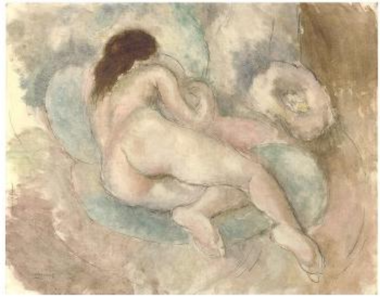 Femme nue allongee by Jules Pascin
