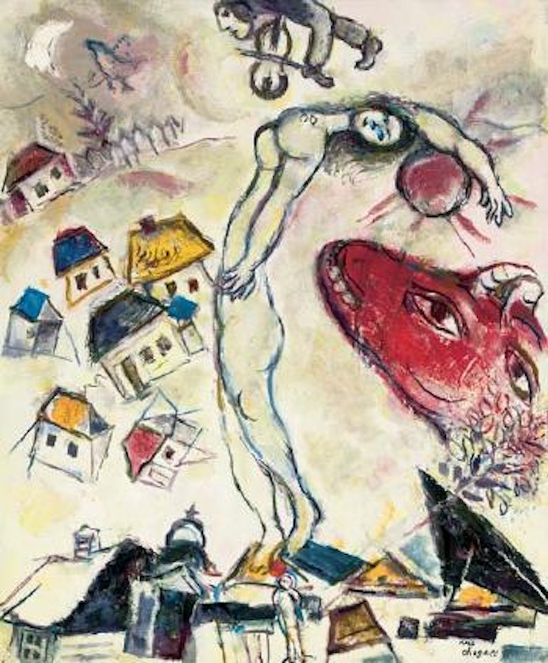 Nu sur le toits by Marc Chagall