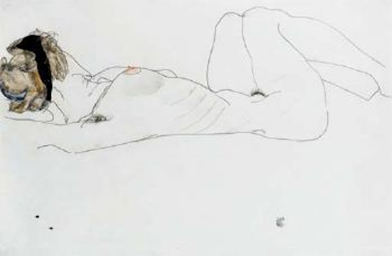 Liegender weiblicher Akt by Egon Schiele
