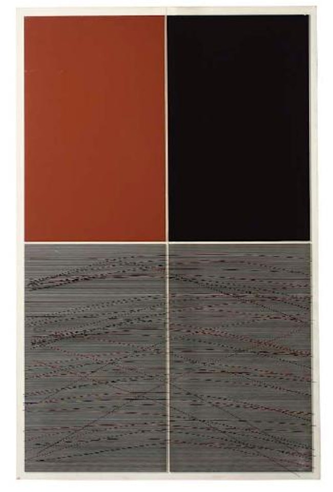 Vibrations rouge-brique et noir by Jesus Rafael Soto