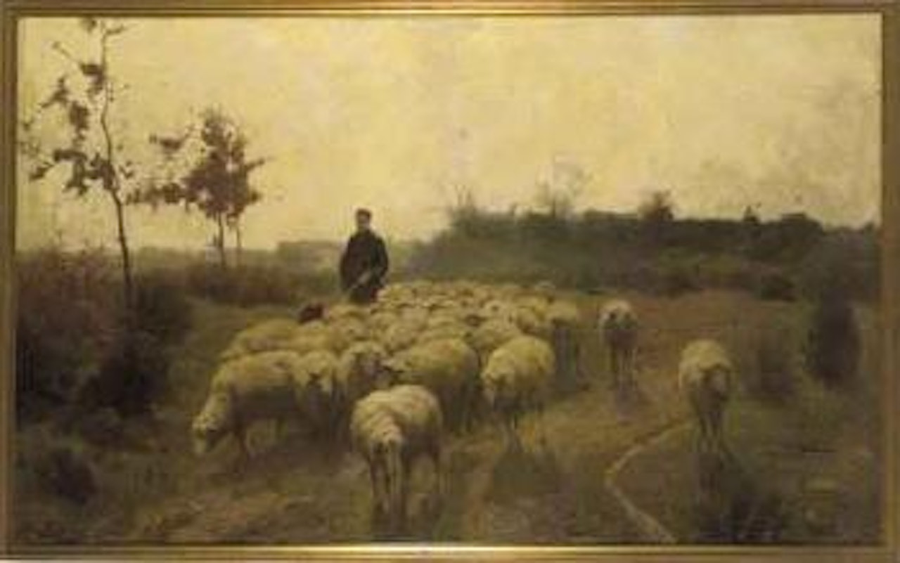 Berger et son troupeau by Frans de Beul