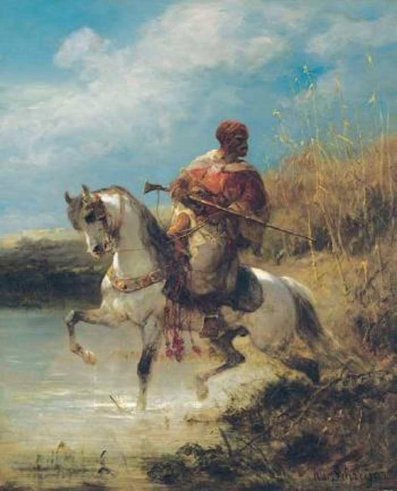 Arab horseman by Adolf Schreyer