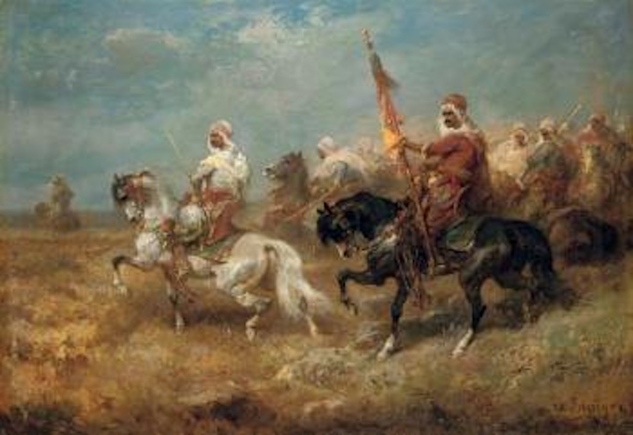 Arab warriors on horseback by Adolf Schreyer