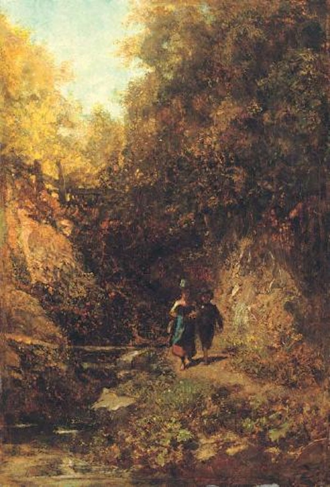 Two children in a woodland by Carl Spitzweg