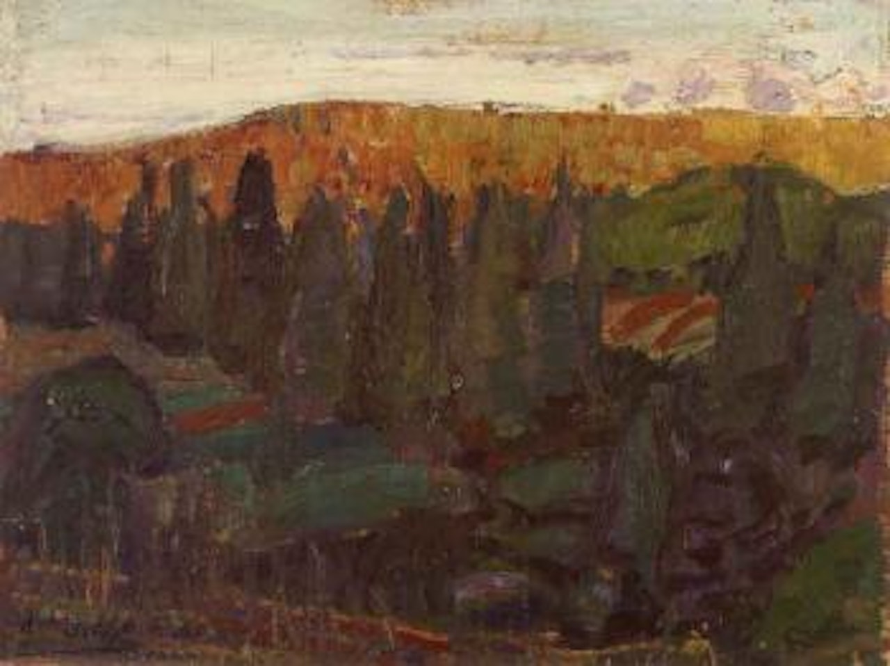 Hill of spruce by Arthur Lismer